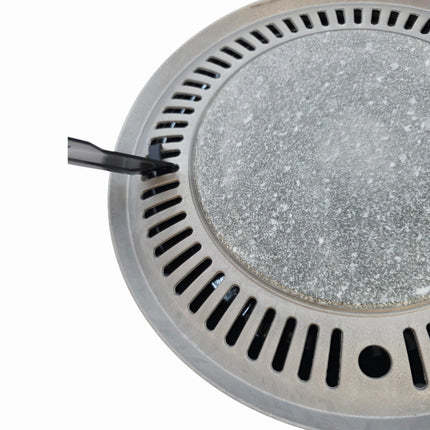Easy Cooker Natural Germanium Stone Korean BBQ Grill Pan with Water Base & Lifting Tool 11.6 Inches - Made in Korea