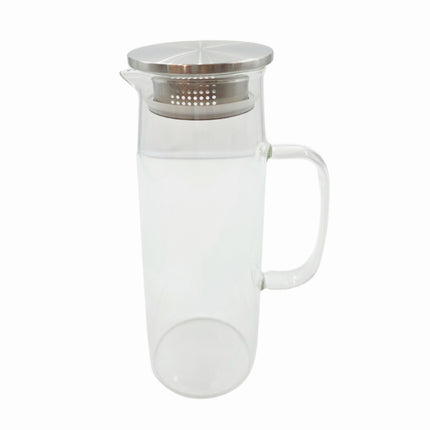 Living Plus Glass Water Jar (1200mL) – Heat-Resistant Glass Pitcher with Stainless Steel Lid