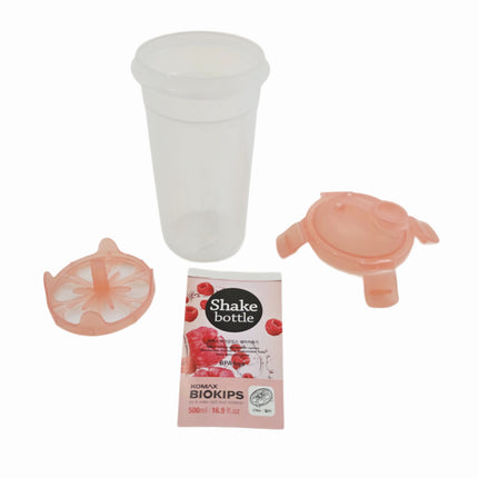 Komax Biokips Shake Bottle with Filter Tray - 500 ml / 16.9 fl oz - Leakproof 4-Lock Lid - Made in Korea