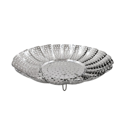 Stainless Steel Expandable Folding Steamer Basket with Folding Legs – 3 Sizes (Small, Medium, Large)