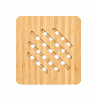 DASOM Square Bamboo Pot Mat Trivet – 6.5" x 6.5" - Vented Design Hot Pot Mat