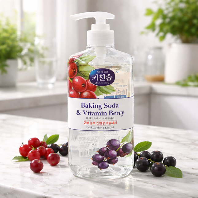 Baking Soda & Vitamin Berry Dishwashing Detergent (Gentle On Skin) - Made in Korea