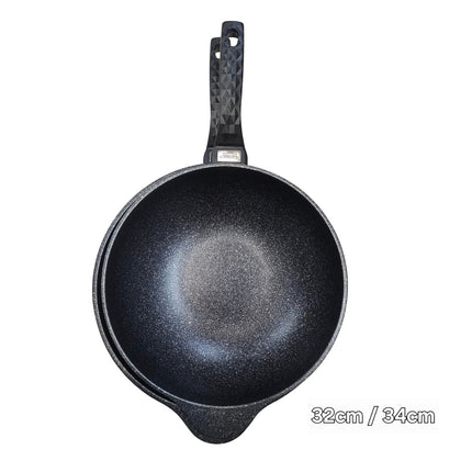 Ace Cook “Supr” 5-Layer Nano Marble Nonstick Wok Pan (7 Sizes) – Made in Korea