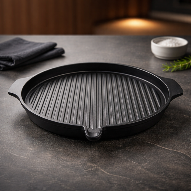Verochic Round Korean Grill Pan 33cm (13") - Titanium MegaStone Coating - Made in Korea