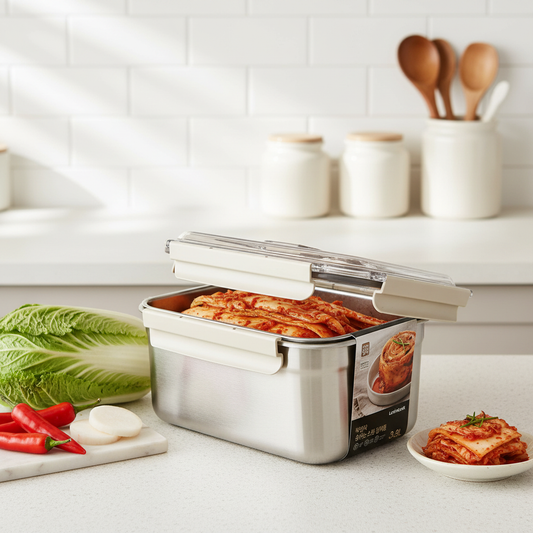 LocknLock Breathable Stainless Steel Kimchi Storage Container (3.8L) – Made in Korea