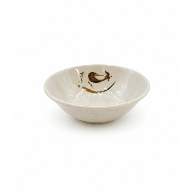 Traditional Eggplant Motif Melamine Soup Bowl with Raised Footed Base - 5.75" - Made in Taiwan