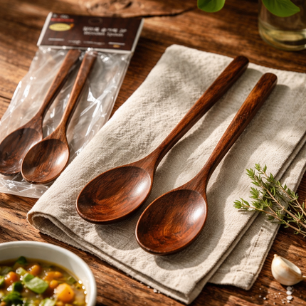 Casart Natural Wooden Spoons (2pc Set) – 9.1 in (23 cm) Long