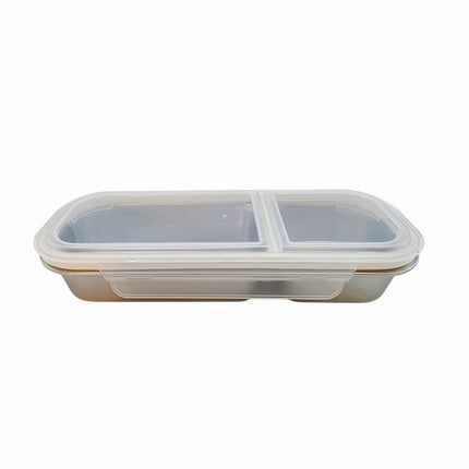 SUS304 Stainless Steel Divided Food Container with 4-Way Locking Lid (3 Options)