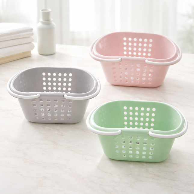 Snazzy Wave Shower Basket with Carrying Handles (3 Colors) - Toiletries Storage Basket