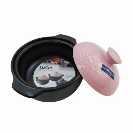 Kitchen Flower Lucia Ceramic Porcelain Cookware Hot Pot & Lid (3 Sizes) – Made in Korea