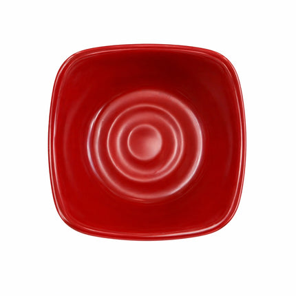 Red & Black Square Melamine Plates (4 Sizes) - Rounded Edge Sauce & Serving Dishes