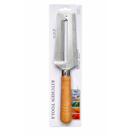 Stainless Steel Sugar Cane Peeler & Slicer Knife with Wooden Handle - 10 Inch
