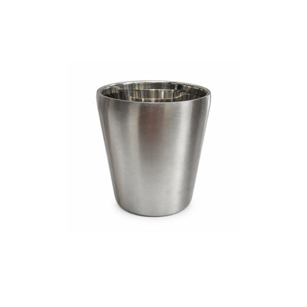 Double Walled Stainless Steel Cup - Brushed Exterior, Polished Interior - 2.75 Inch