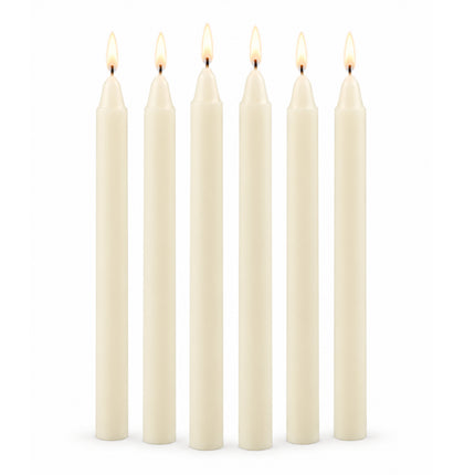 Soobok Premium Household Candles 6-Pack - Long White Utility Candles - Made in Korea