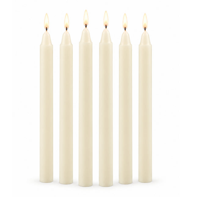 Soobok Premium Household Candles 6-Pack - Long White Utility Candles - Made in Korea