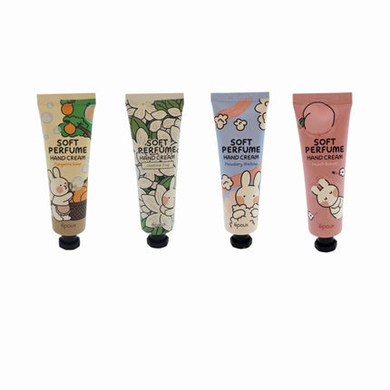 époux Soft Perfume Hand Cream – Korean Hand Moisturizer (Peach Breath, Tangerine Soap, Jasmine Fog, Powdery Mellow | 50 ml / 1.69 fl. oz.) - Made in Korea