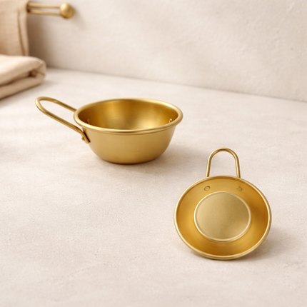 Aluminum Makgeolli Bowl Cup with Handle (Shiny Gold) – Made in Korea
