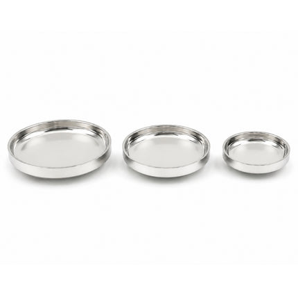 Double-Walled Stainless Steel Side Dish Plate, Korean Banchan Plate, 3 Sizes