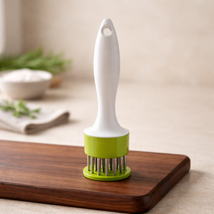 Handheld 24-Blade Meat Tenderizer – Spring-Loaded Stainless Steel Needles