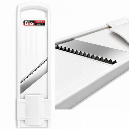Bio Adjustable 3-Setting Vegetable Shredder & Julienne Slicer with Safety Holder - Made in Korea