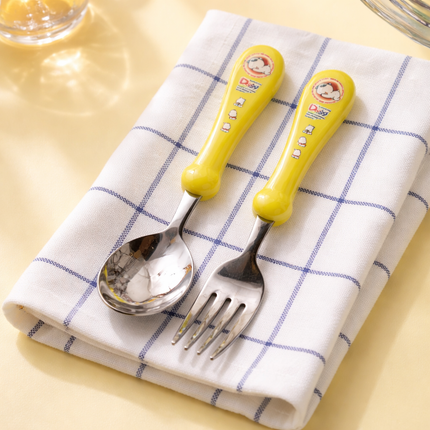 Kitsm Kids Spoon & Fork Set (Cute Doggy) - Made in Korea