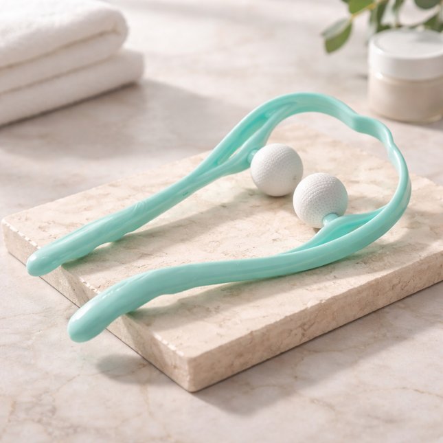 DaHoC Dual Ball Neck & Shoulder Pressure Massager – Handheld Trigger Point Tool