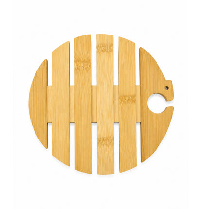 DASOM Bamboo Fish Design Trivet – 6.6" Diameter Hot Pot Stand