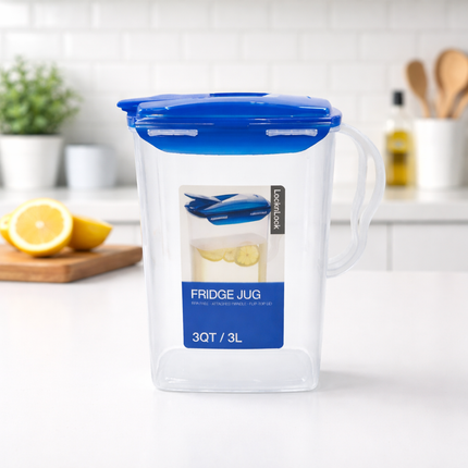 LocknLock 3QT / 3L Slim Fridge Jug with Flip-Top Lid – Made in Vietnam