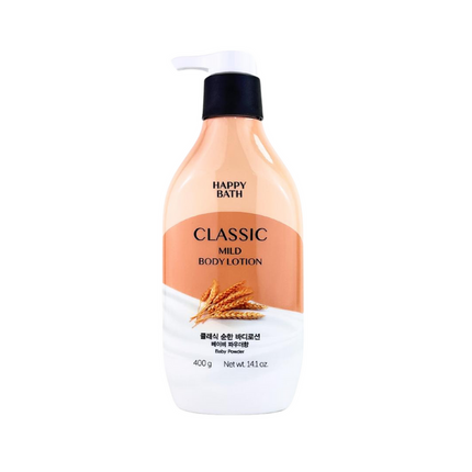 Happy Bath Classic "Mild" Body Lotion (Baby Powder Scent) - 400g / 14.1oz - Made in Korea
