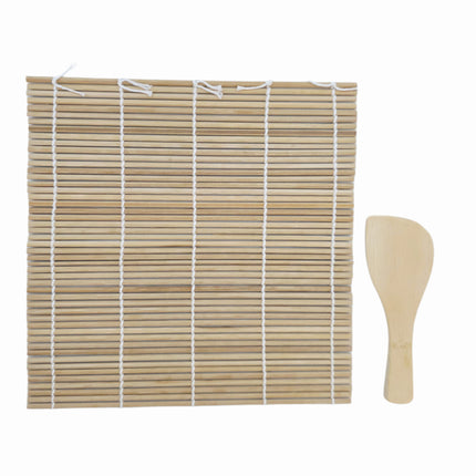 Home Art Bamboo Sushi Gimbap Rolling Mat with Mini Rice Paddle - 9.45 x 9.45 Inches