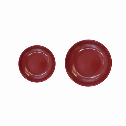 Red & Black Melamine Sauce & Condiment Dish – Round Dipping Dish, 2 Sizes