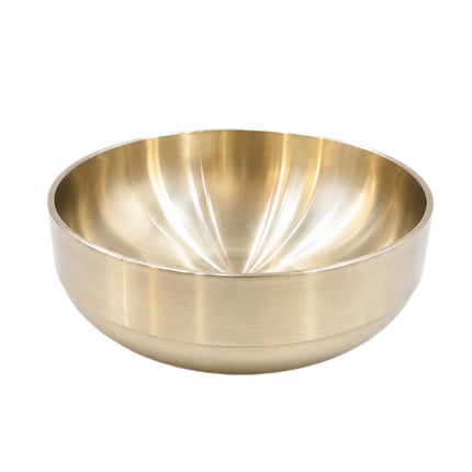 Traditional Korean Gold Titanium-Coated Stainless Steel Naengmyeon Noodle Bowl 8.7" (22 cm) – Double-Wall Vacuum Insulated