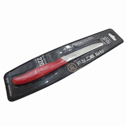 GGOMI Serrated Fruit Knife with Red Handle (8.75" / 22.2 cm) – 4.33" Blade (11 cm)