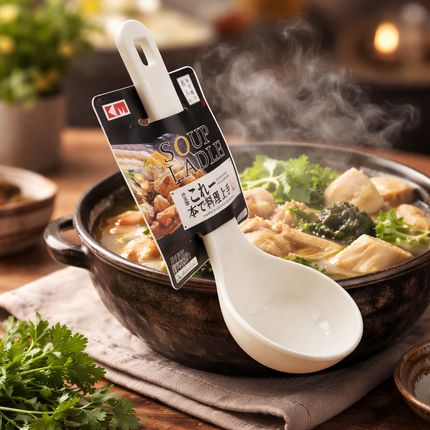 Japanese-Style Scum Skimming Soup Ladle with Textured Base