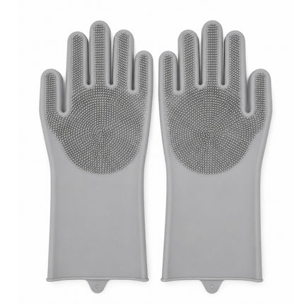 Silicone Scrubbing & Cleaning Gloves with Built-In Bristles - 5 Color Options
