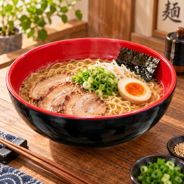 Red & Black Melamine Large Soup & Noodle Serving Bowl – 8.75 in – Made in Taiwan