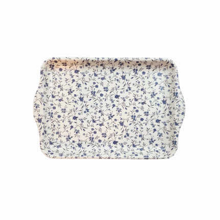 "Royal Floral" Food/Drink Serving Trays w/ Side Handles - Made in Korea (3 Sizes)