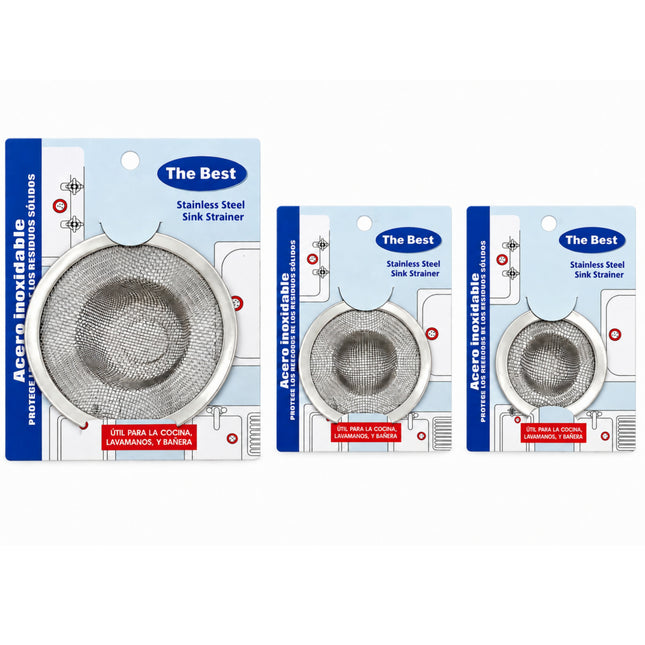 "The Best" Stainless Steel Mesh Sink Strainer Drain Basket - 3 Sizes