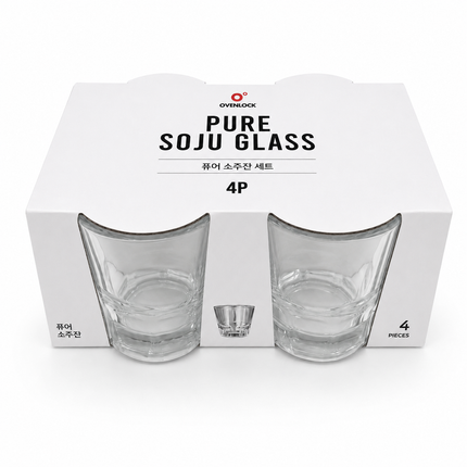 OVENLOCK Pure Soju 4pc Shot Glass Set – Heavy Base Clear Glass