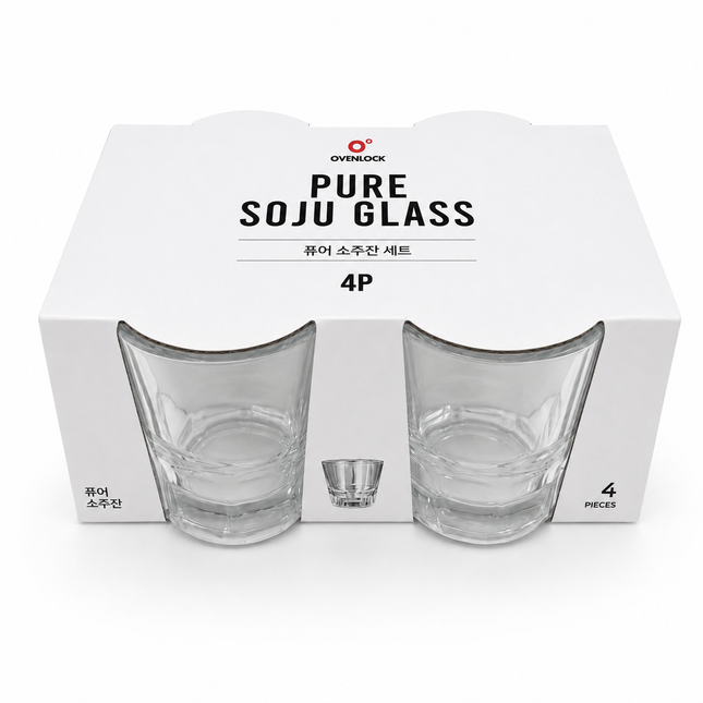 OVENLOCK Pure Soju 4pc Shot Glass Set – Heavy Base Clear Glass