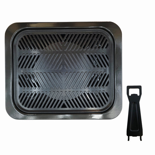 JoyLife Square Multi-Grill BBQ Pan Set 36 x 30cm (14.2" x 11.8") - Water-Channel Smokeless Grill with Lifting Tool - Made in Korea