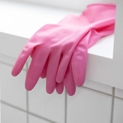 Myungjin MYMY Latex Rubber Dishwashing & Cleaning Gloves (1 Pair) - Medium (M) - Made in Sri Lanka
