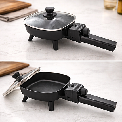 Brentwood Portable 6" Electric Skillet with Glass Lid – Compact Nonstick Cooking Pan