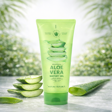 Nature Republic - SOOTHING ALOE VERA WATERY GEL (250 ml / 8.45 fl. oz) - Made in Korea