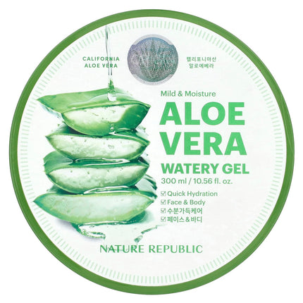 Nature Republic - Mild & Moisture ALOE VERA WATERY GEL (300 ml / 10.56 fl. oz) - Made in Korea
