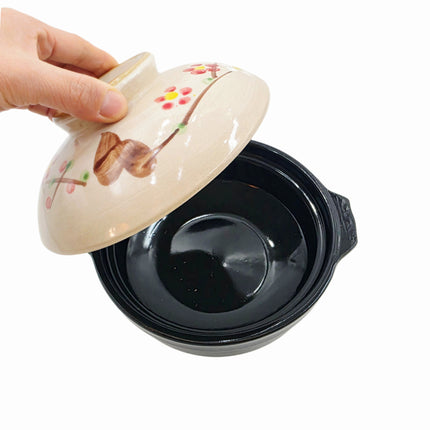 Korean Traditional Earthenware Clay Pot (3 Sizes: 17cm / 19cm / 21cm) – Classic Floral Lid Design