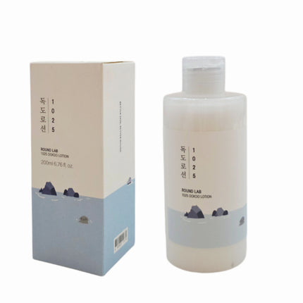 ROUND LAB 1025 Dokdo Lotion – Lightweight Deep Hydration Moisturizer with Triple Hyaluronic Acid (200ml / 6.76 fl oz) - Made in Korea