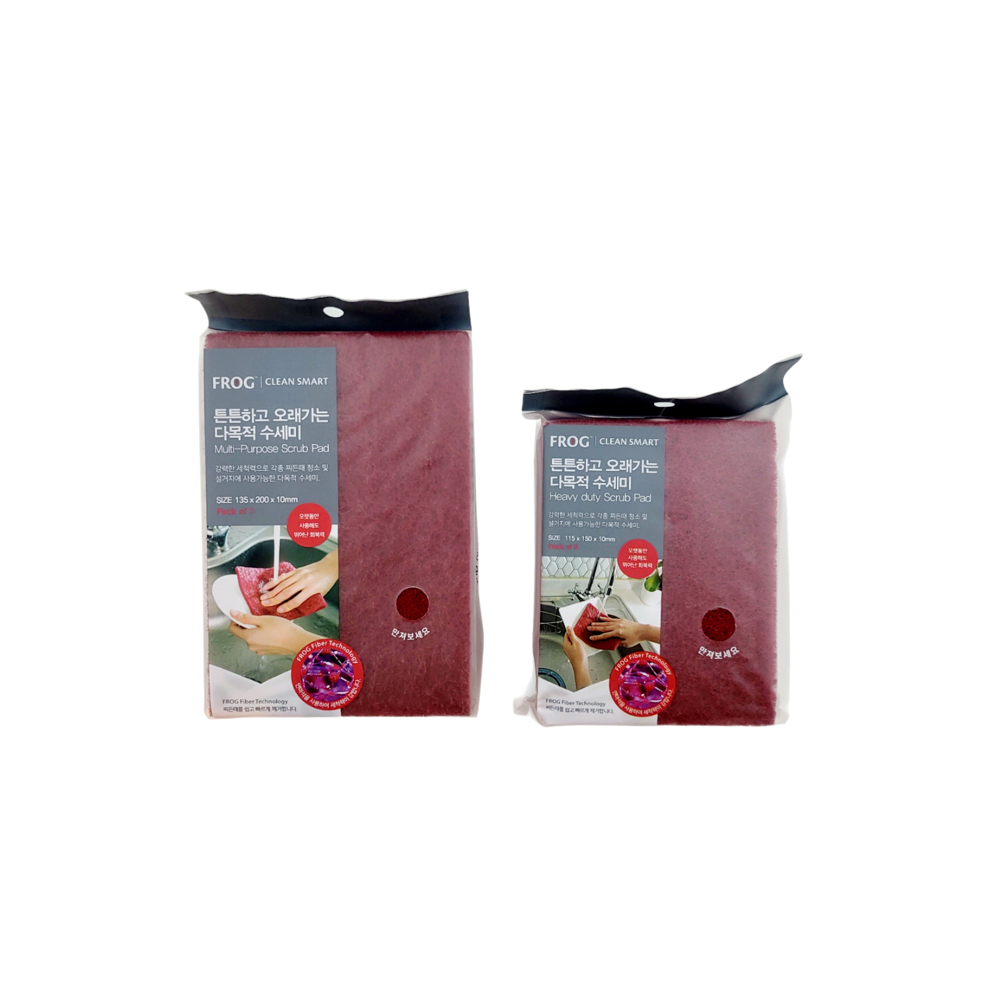 Frog Clean Smart Multipurpose Heavy Duty Scour Pads - Made in Italy (Packaged/Processed in Korea)