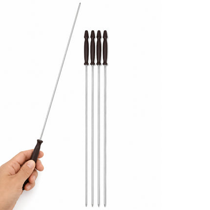 Kaizen Stainless Steel BBQ Skewers with Handles - 5 Pack - 16" Long