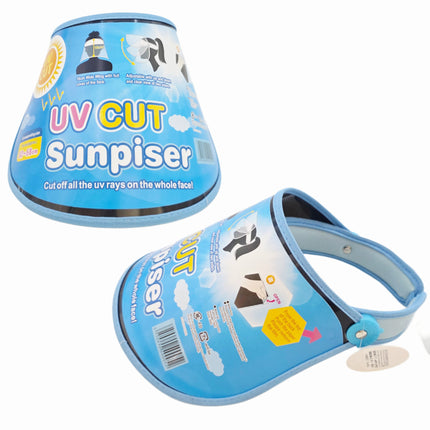 UV Cut Sun Cap – UV Blocking Face Shield Visor, Adjustable Angle, Adjustable Fit, Includes Hanging String (3 Trim Colors)
